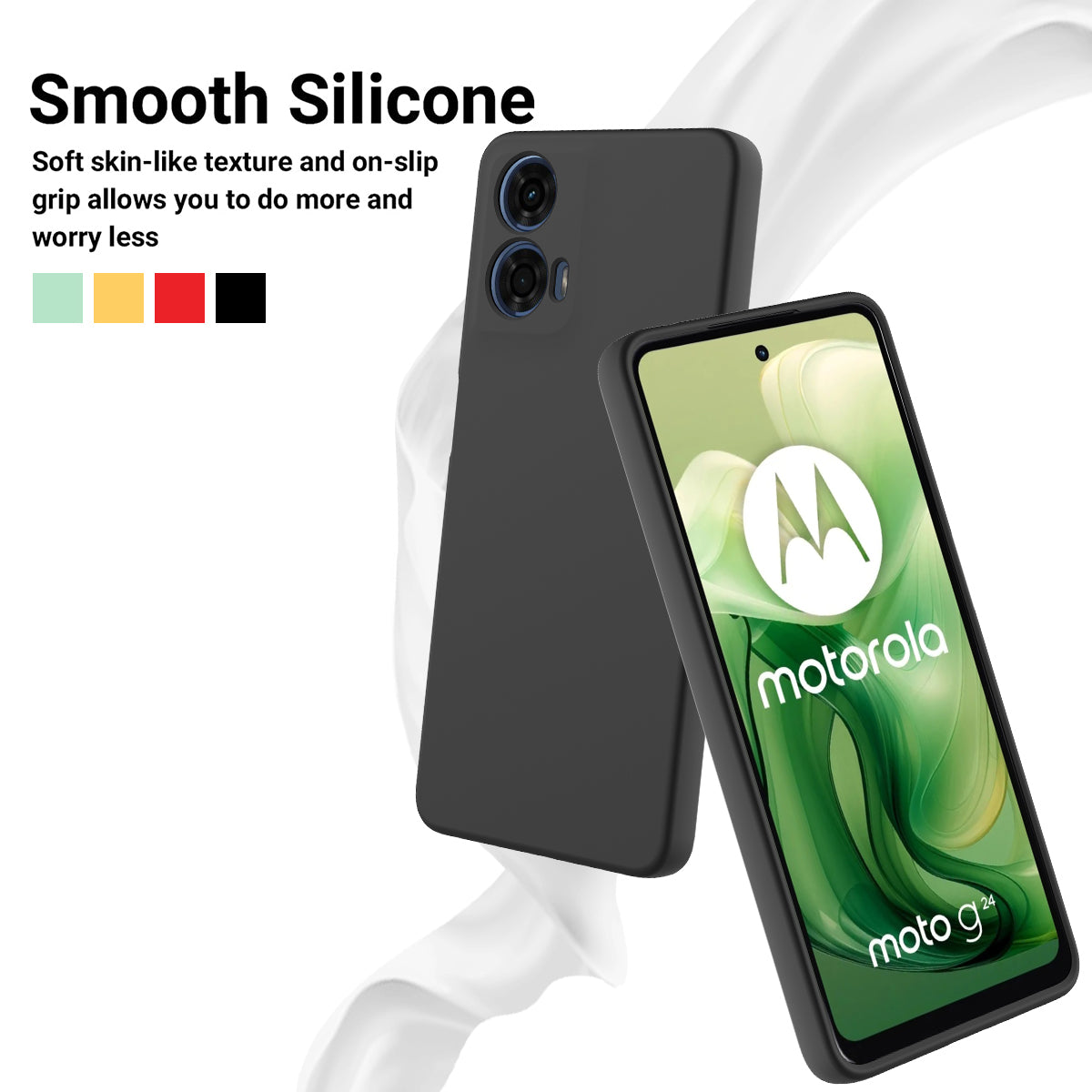 For Motorola Moto G24 Power Liquid Silicone Cell Phone Case Soft Lining Anti-scratch Back Cover For Motorola Moto G24 Power Liquid Silicone Cell Phone Case Soft Lining Anti-scratch Back Cover